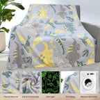 Personalized Dinosaur Glow in The Dark Blanket, 40"x50", Soft Fleece Throw for Boys and Toddlers - Image 5