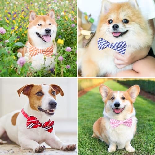 Segarty Bowties for Dogs, 60 Dog Bow Tie Collar, Adjustable Bowties for Small Medium Pets Large Puppy Neck Bows Bulk Assorted Pet Grooming Accessories Birthday Wedding Party Holiday Festival - Image 6