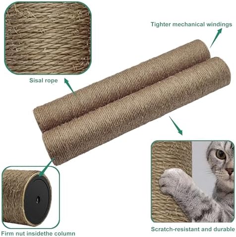 2PCS Cat Scratching Post Replacement, 15.7in M8 Cat Tree Replacement Parts - Image 3
