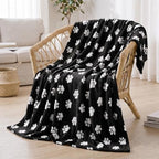 Horaldaily Black Dog Paw Shape 3D Textured Throw Blanket 50x60 - Image 2