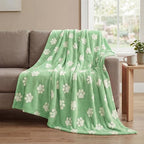 Horaldaily Green Dog Paw Shape 3D Textured Throw Blanket 60x80 by Horaldaily