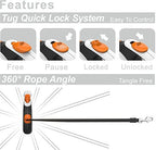TUG 360° Tangle-Free Retractable Dog Leash with Waste Bag Dispenser (Large, White/Orange)