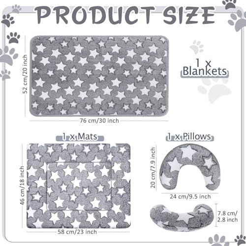 Namalu 3 Pack Soft Cat Bed Mat with Blanket and Pillow Indoor - Image 2