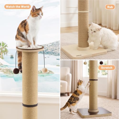 ZOMISIA 35'' Tall Cat Scratching Post for Indoor Cats Adults, Brown - Image 7
