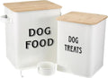 Dog Food Storage Container Farmhouse Pet Food Treats Bin with Lid and Scoop, Perfect Sturdy Canister Tins for Kitchen Countertop, Shelf, Great Gift for Pet Owners - Dog Food