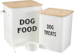 Dog Food Storage Container Farmhouse Pet Food Treats Bin with Lid and Scoop, Perfect Sturdy Canister Tins for Kitchen Countertop, Shelf, Great Gift for Pet Owners - Dog Food