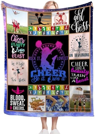 Cheerleader Blanket Cheerleader Throw Blanket Cheerleading Decor Stuff Cozy Flannel Fleece Soft Plush Fuzzy Warm Lightweight Bedding Gifts for Women Girls Kids 60"X50" - Image 5
