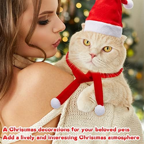 Weewooday 12 Pcs Mini Christmas Santa Hat Scarf Set, Medium, Stripe Style - Image 6