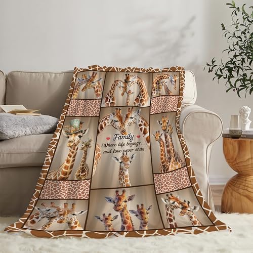 Giraffe Throw Blanket Giraffe Stuff Gifts for Kids Girls Boys Adults Women Men Soft Cozy Warm Plush Fluffy Fuzzy Fleece Blanket Decor 60''X80'' - Image 2