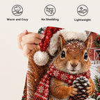 Christmas Squirrel Throw Blanket Woodland Animal Holiday Gifts 50''X60'' - Image 7