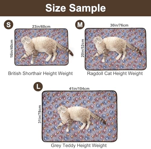 Dono 1 Pack 3 Dog Blankets for Small Dogs, Soft Fluffy Paw Print Pattern Fleece Pet Blanket Warm Sleep Mat, Puppy Kitten Blanket Doggy Mat for Dog Cat Kitten Doggy (40 * 30") - Image 2