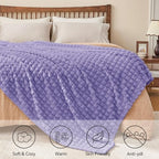 BEDELITE 3D Checked Lavender Fleece Twin Throw Blanket for Bed, 60x80 Inch - Image 5