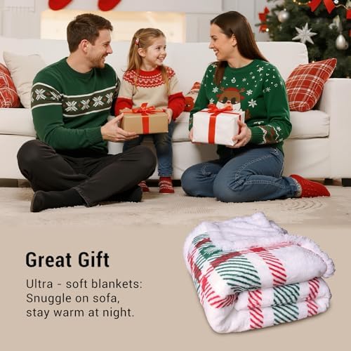 Gogreen Christmas Sherpa Fleece Throw Blanket for Couch Bed Sofa Adults -Soft and Warm Blanket for Winter, Thick and Fuzzy Throw Blanket (Throw - 50" x 60") - R - Image 6