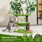 Woochpet 33.5-Inch Cat Tree with Leaves for Indoor Cats - Image 5