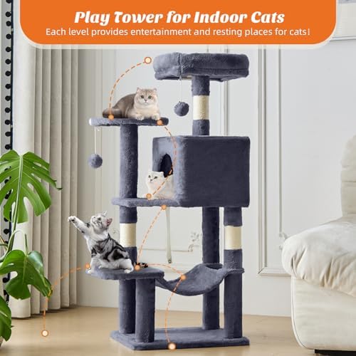 DUMOS 44 in Cat Tree Tower with Natural Sisal Scratching Posts - Image 5