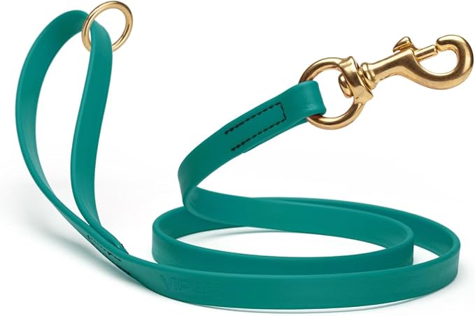 Viper Biothane K9 Working Dog Leash Waterproof Lead for Tracking Training Schutzhund Odor-Proof Long Line with Solid Brass Snap for Puppy Medium and Large Dogs 4ft, Blue Aqua