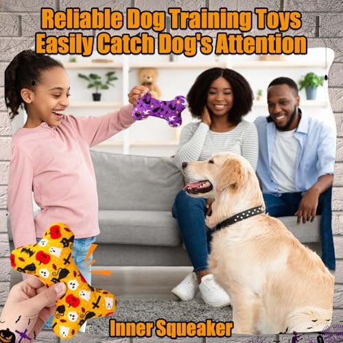 6 Pcs Halloween Dog Toys, Squeaky Bone Plush Toys - Image 6