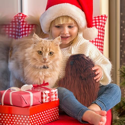 Coume 3 Pcs Cat Xmas Fish Stocking 15.7 in, White Series, Artificial Fur - Image 4
