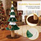 62" Cat Tower for Indoor Cats, Multi-Level Wooden Cat Tree with Sisal Scratching Posts, Cozy Cat Beds & Modern Holiday Design, Green - Image 6