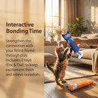 Fashion's Talk Catnip Toys for Indoor Cats, 2-Pack Large Plush Fox & Owl Kicker Toys, Cat Chew Toys with Crinkle Sound Organic Catnip – Hunting Instincts Exercise (2) - Image 5