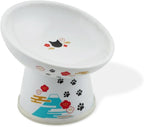 Necoichi Ceramic Elevated Cat Food Bowl, 15° Tilted (Fuji, Regular Tilted)