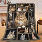 Cat Blanket for Girls Women Boys Men Adults Kids Soft Cozy Fleece Maine Coon Throw Blankets Gifts for Cat Lovers Warm Flannel Plush Stuff Lightweight Decorative for Couch Bed Sofa 80"X60" by Unknown