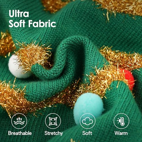 Dog Christmas Sweater Funny Christmas Tree Dog Costume with Hat Soft Warm Knitted Pet Clothes Cold Weather Puppy Clothes for Small Medium Large Dogs Cats - Image 3