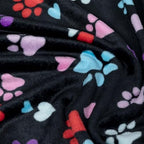 Pet Dog Cat Blanket Ultra Soft Cozy Fleece Paw Print Design Machine Washable Durable for Crates Beds Sofas Travel (Loving Paws, Large) - Image 3