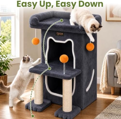 Small Cat Tree Tower Scratching Post for Indoor Cats Large Adult - Image 6