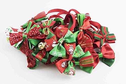 PET SHOW 50pcs Pack Bulk Christmas Small Dogs Bow Ties Collar Costume Cute Cats Adjustable Bowties Neckties Xmas Pet Grooming Accessories Assorted Randomly - Image 5
