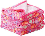 Tatuo 4 Pcs Fleece Dog Blanket for Puppy Cat, Pink, 24 x 16 in, Paw by Tatuo