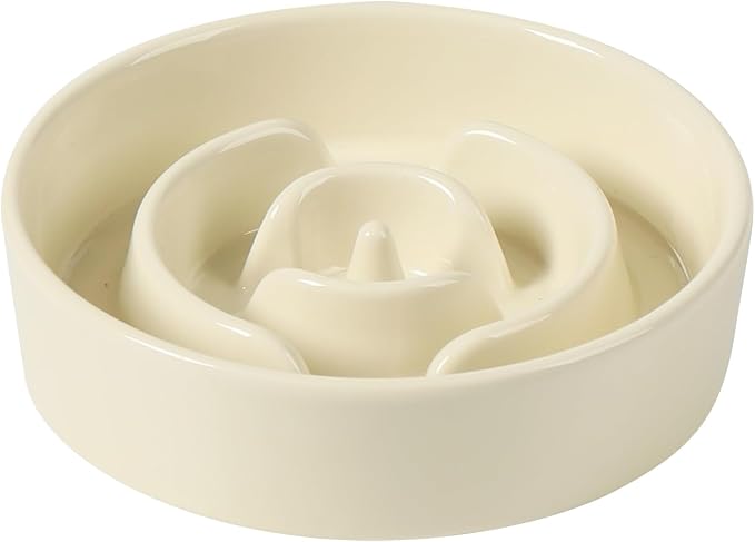 Havniva Slow Feeder Dog Bowls, Ceramic Dog Bowl Slow Feeder for Fast Eater | 0.9 Cups Puzzle Dog Food Bowl, Slow Feeding Bowls for Small Breed, Non-Slip Rubber Base, Anti-Choking