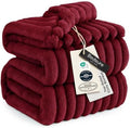 Bedsure Soft Full Size Fleece Blankets for Bed Deep Red 84"x90" by BEDSURE