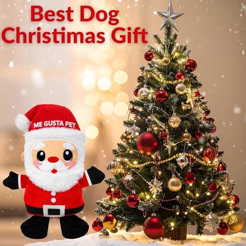 Dog Toys, Dog Xmas Christmas Santa Claus Squeaky Plush Chew Fetch Brain Stimulating Toy Presents for Small Medium Dogs (Medium, Christmas) - Image 7