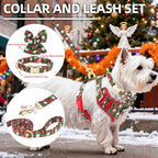 PUPTECK Christmas Dog Harness Collar and Leash Set with Gift Box, No Pull Soft Light Pet Harness, Reflective Adjustable Puppy Vest, for Small Sized Dogs Cats Walks, Red&Green XS - Image 3