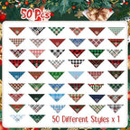 Abbylike 50 Pcs Christmas Plaid Dog Bandanas for Large Small Dog - Image 3