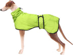 Greyhound Whippet Raincoat Waterproof with Reflective Stripe high Neck fit for Italian Greyhounds Whippets Long Back Breeds - Light Green - M