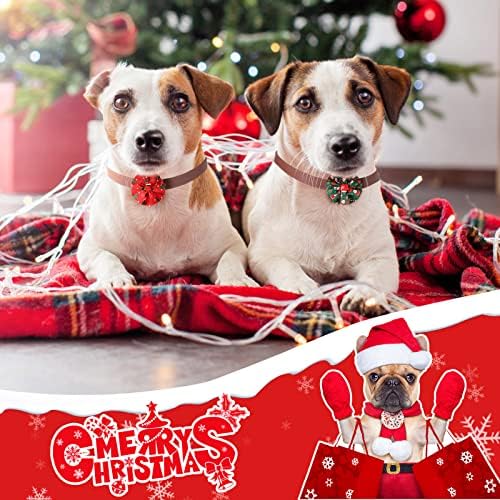 Kigeli 80 Pieces Christmas Dog Collar Flowers Bows Xmas Pet Charms,Santa - Image 4