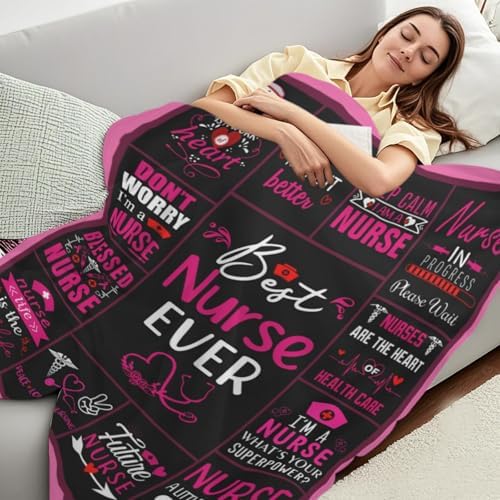 Nurse Theme Blanket, Nurse Gifts for Women, Gifts for Nurses Female, Cozy Lightweight Warm Throw Blanket, Nurse Appreciation Gift, Nurse Practitioner Gift, Nursing Student Gift Blanket 50" x 40" - Image 4