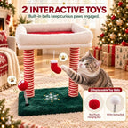 Christmas Cat Tree with Bed and Scratching Post for Indoor Cats - Image 6