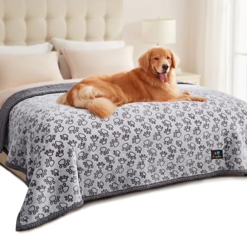 Luciphia Waterproof Dog Blanket Reversible Sherpa Fleece for Large Dogs Cat by luciphia
