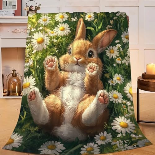 Rabbit Blanket Bunny Hare Throw Stuff Gifts for Kids Girls 50"x40" - Image 5