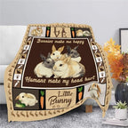 Bunny Throw Blanket Rabbit Bunny Stuff Gifts for Kids Girls Boys Adults Women Men Soft Cozy Warm Plush Fluffy Fuzzy Fleece Blanket 50''X60'' - Image 3