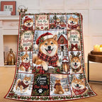 Shiba Inu Christmas Throw Blanket Cute Dog Holiday Gifts 40''X50'' by Fuzawet