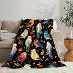 Parrot Bird Throw Blanket Cute Cockatiel Stuff Gifts for Kids Girls Boys Adults Women Men Soft Cozy Warm Plush Fluffy Fuzzy Fleece Blanket Decor 60''X80'' - Image 2