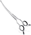 HASHIMOTO Curved Dog Grooming Scissors with Safety Round Tips, 6.5 inch. | Lightweight, No Stabbing with Blunt Tip, 440C Stainless Steel, Sharp, Friendly to amateur.
