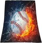 Baseball Printed Throw Blankets Lightweight Plush Fuzzy Cozy Soft Bedding, Fleece Throw Blankets All Season for Sofa Couch Bed 50x60 inches - Image 2