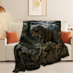 Dinosaur Throw Blanket T Rex Prehistoric Jungle Animal Gifts 50''X60'' - Image 4