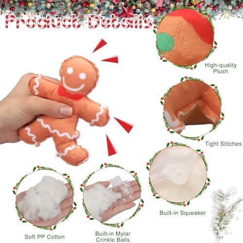 Hiboom 9 Pack Mini Christmas Dog Toys Squeaky Plush, Small Dogs Puppies - Image 4