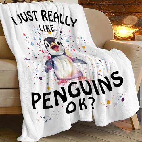 Penguin Blanket Cute Penguin Throw Blanket Gifts for Girls Boys Kids Women Men Adults Super Soft Cozy Plush Fluffy Fuzzy Fleece Blanket Home Decor 40''X50'' - Image 4